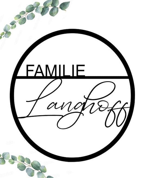 Personalisiertes Familienschild/ Türkranz/ Holzkranz/ personalisiert/ Geschenk