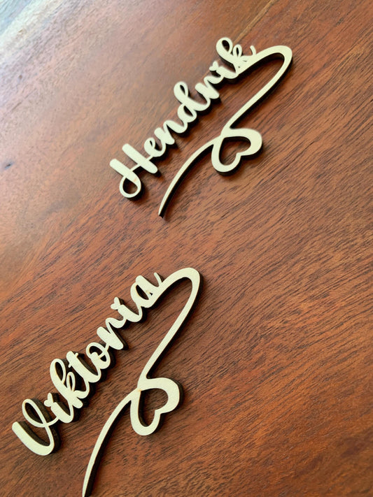 Namenschild/ Glasanhänger/ Hochzeitsdeko/ Feiern/ Namen/ Platzschild